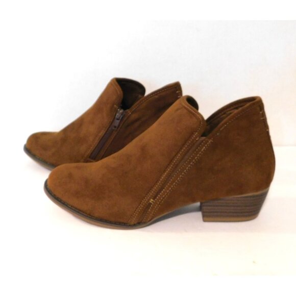 Esprit Hunter Wood Fashion Boots Womens Size 10 Brown Heeled Bootie Faux Suede - Picture 5 of 11
